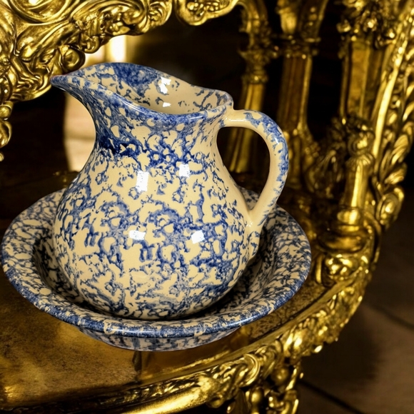 Rare Robinson Ransbottom Pitcher (Ewer) & Basin..  EXCELLENT CONDITION for age. - Picture 7 of 17